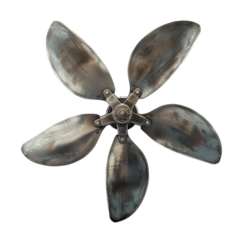 AI generated Five blade marine  propeller isolated on transparent background png