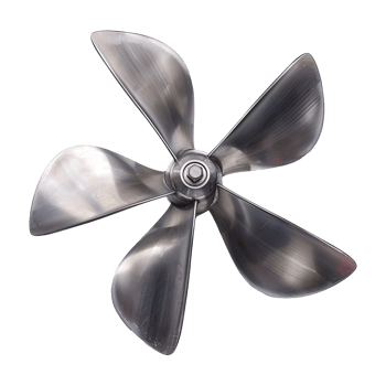 AI generated Five blade marine  propeller isolated on transparent background png