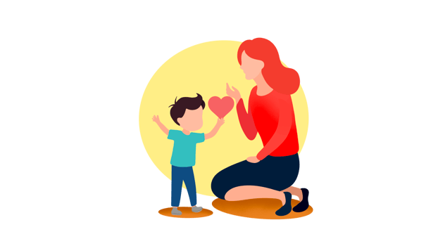mom with son characters animation, Heart shaped young son and mother hug line 2D characters animation, Loved relations flat color cartoon, family love, happy mothers day celebration with moms and kids png