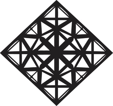 Infinite Angles Elegant Vector Logo Design Depicting Black Abstract Geometric Shapes Mystic Geometry Monochromatic Emblem with Abstract Black Geometric Design in Vector