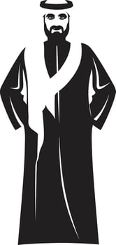 Noble Traditions Sleek Black Icon with Vector Logo of an Arabic Man Mystic Presence Black Vector Logo Design with Arabic Man Silhouette