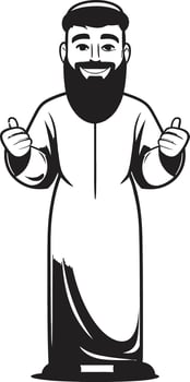 Arabian Elegance Sleek Icon Depicting Black Vector Logo of an Arabic Man Majestic Arabesque Elegant Vector Logo of an Arabic Man in Monochrome