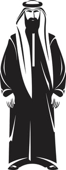 Arabic Essence Sleek Icon Depicting Black Vector Logo of an Arabic Man Majestic Elegance Elegant Vector Logo of an Arabic Man in Monochrome