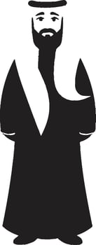 Regal Profile Black Icon Featuring Arabic Man Logo Design in Vector Cultural Sovereignty Monochromatic Emblem with Vector Logo of an Arabic Man