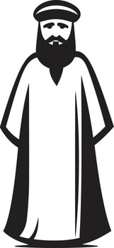 Regal Profile Elegant Vector Logo Design of an Arabic Man Silhouette Cultural Sovereignty Black Icon Showcasing Arabic Man Logo Design in Vector