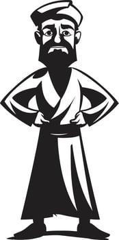 Sartorial Nobility Elegant Emblem with Black Vector Logo of Arabic Man Arabian Legacy Monochrome Icon Showcasing Arabic Man Logo Design in Vector