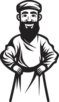 Mystic Presence Monochromatic Vector Logo Design Featuring Arabic Man Cultural Elegance Sleek Black Icon Depicting Arabic Man in Vector
