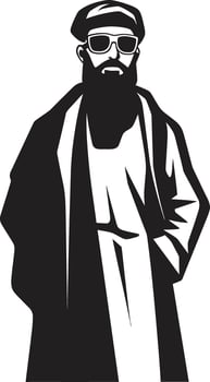 Silhouette of Grace Black Icon of an Arabic Man in Vector Logo Design Noble Traditions Sleek Vector Logo Design with Arabic Man Silhouette