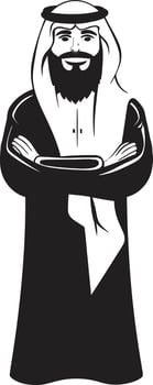 Mystic Presence Monochromatic Vector Logo Design Featuring Arabic Man Cultural Elegance Sleek Black Icon Depicting Arabic Man in Vector