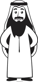 Mystic Presence Black Icon Showcasing Arabic Man Logo Design in Sleek Style Cultural Elegance Vector Black Logo Illustrating Arabic Man in Elegant Style