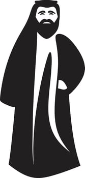 Arabian Legacy Monochrome Emblem Depicting Arabic Man Logo Design in Vector Silhouette of Grace Elegant Black Icon Featuring Vector Logo of an Arabic Man