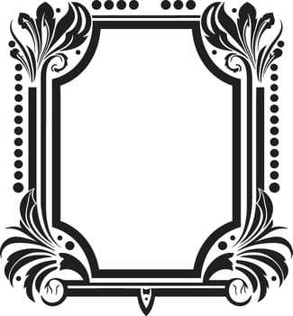 Deco Elegance Black Vector Logo Design with Art Deco Frame Glamorous Lines Sleek Icon Showcasing Art Deco Frame in Vector