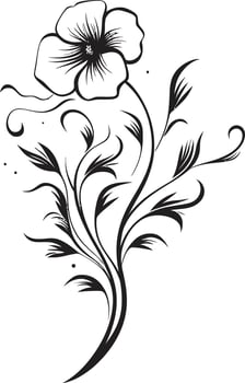 Natures Symphony Sleek Vector Logo Design with Black Florals Botanical Beauty Monochrome Emblem Featuring Elegant Floral Design