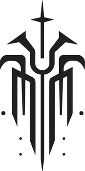 Digital Nexus Sleek Black Vector Logo Design for Cybernetic Abstract Symbol Binary Harmony Monochrome Emblem of Cybernetic Elegance