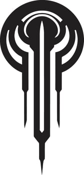 Techno Threads Chic Abstract Logo Showcasing Cybernetic Sophistication Neural Net Elegance Sleek Black Vector Logo for Cybernetic Bliss