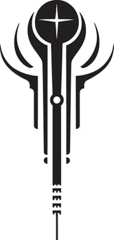 Data Dance Chic Cybernetic Emblem in Monochromatic Design Virtual Vogue Sleek Black Abstract Symbol Showcasing Cybernetic Harmony vector