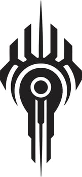 Techno Threads Chic Abstract Cybernetic Symbol in Sleek Design Neural Net Elegance Sleek Vector Logo for Cybernetic Harmony