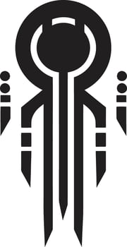 Code Symphony Abstract Cybernetic Symbol in Elegant Monochrome Quantum Quotient Black Icon Showcasing Cybernetic Abstract Evolution vector