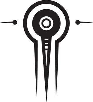 Technological Transcendence Chic Black Abstract Cybernetic Design Pixelated Progress Elegant Cybernetic Emblem in Sleek Black vector