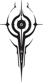 Code Symphony Abstract Cybernetic Emblem in Elegant Monochrome Quantum Quotient Black Icon Showcasing Cybernetic Abstract Evolution vector