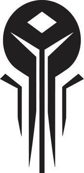 Digital Delight Abstract Cybernetic Symbol in Monochrome Vector Logo Binary Beauty Elegant Emblem of Abstract Cybernetic Design
