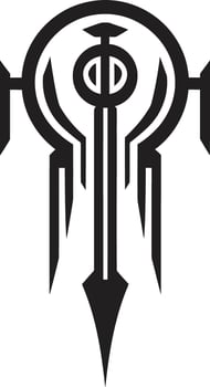 Robotic Rhythms Elegant Vector Logo Illustrating Cybernetic Evolution Data Dance Chic Cybernetic Emblem in Monochromatic Design