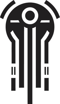 Quantum Quotient Abstract Vector Logo for Black Cybernetic Sophistication Techno Threads Elegant Cybernetic Emblem in Monochrome Design