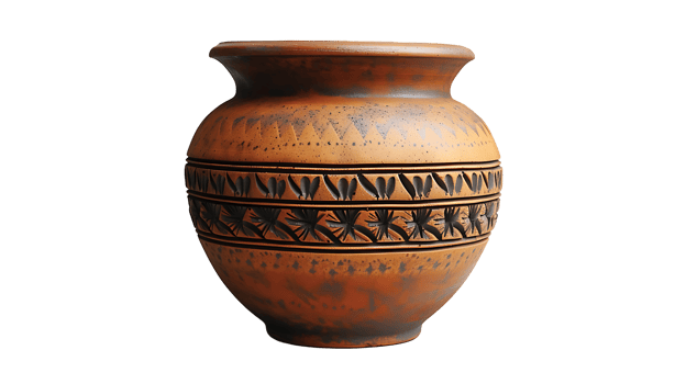 AI generated Old clay pot on a transparent background png