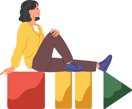 Woman meloman sits on buttons to control multimedia player and switch music in mobile application. Icons for starting and stopping video in multimedia player on smartphone or tablet png