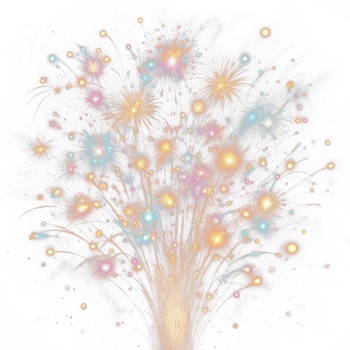 AI generated fireworks isolate PNG transparent background