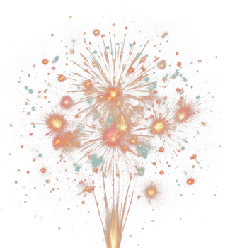 AI generated fireworks isolate PNG transparent background