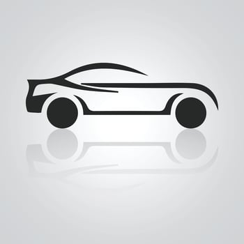 Car Icons, Vintage Car, unique icon, Car logo with a silver background. Vector illustration