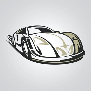 Car Icons, Vintage Car, unique icon, Car logo with a silver background. Vector illustration