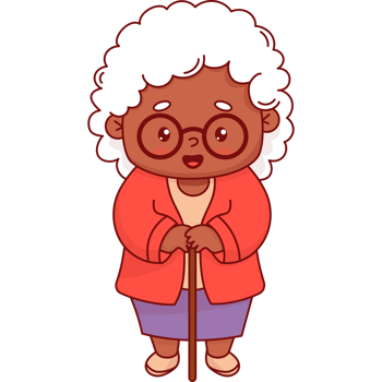 Cute ethnic black grandmother png