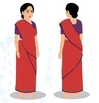 Indian poor women cartoon character design vector illustration