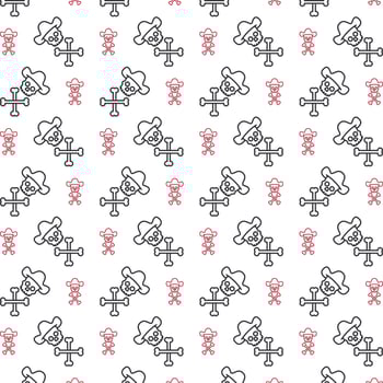 Pirate unique trendy multicolor repeating pattern vector illustration background