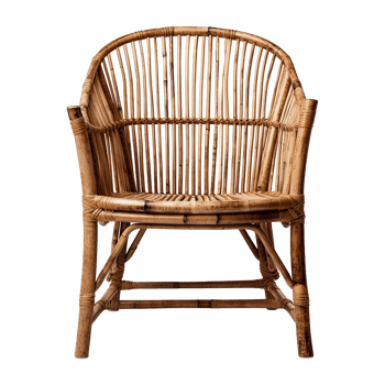 AI generated Bamboo chair isolated on transparent background png
