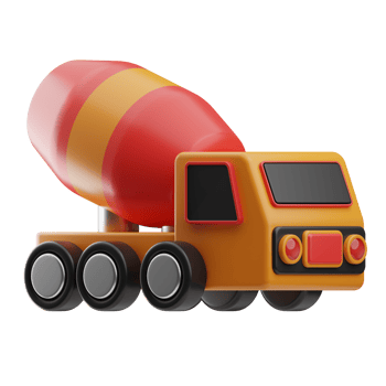 Object Construction Materials and Tools Concrete Mixer 3D Illustration png