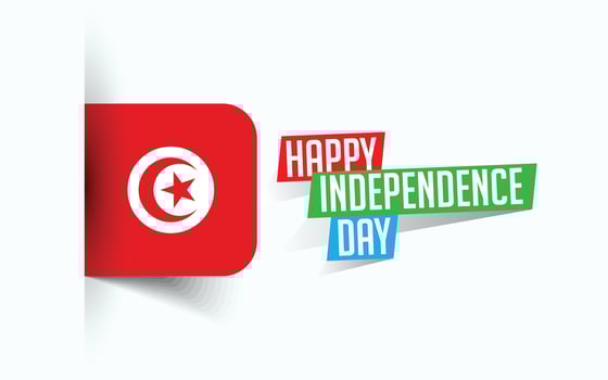 Happy Independence Day of Tunisia Vector illustration, national day poster, greeting template design, EPS Source File