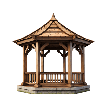 AI generated A gazebo isolated on transparent background png
