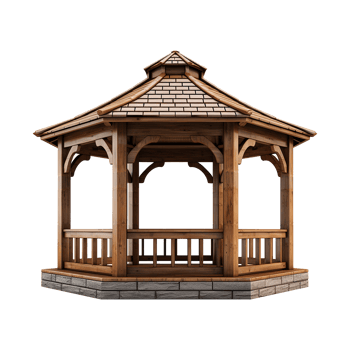 AI generated A gazebo isolated on transparent background png