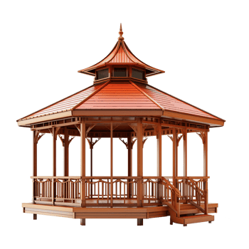 AI generated A gazebo isolated on transparent background png