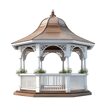AI generated A gazebo isolated on transparent background png