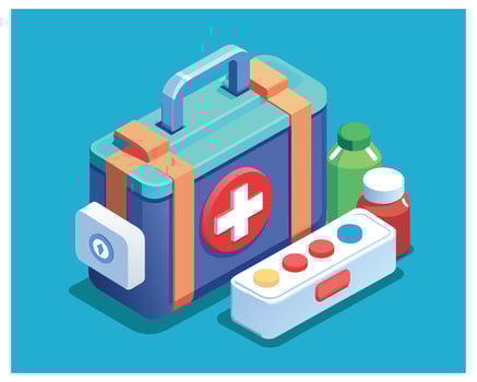 3d First Aid Medicine Box With Plus Icon Vaccinate Concept Vector