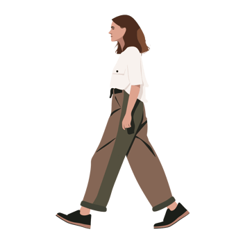 AI generated Stylish Blond Woman Walking , Transparent Background, Loose and Fluid Style png