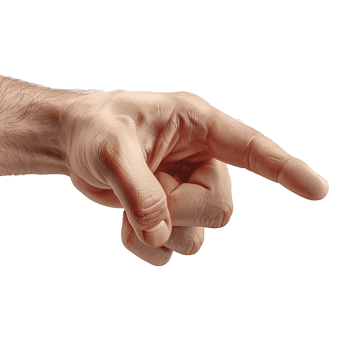 AI generated Hand pointing with index finger, isolated on transparent background. png