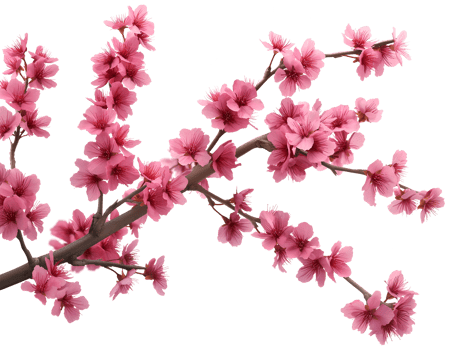 AI generated Sakura branch on transparent background png