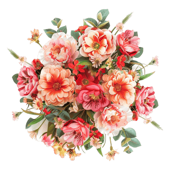 AI generated Bouquet of flowers isolated on transparent background png