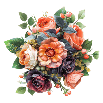 AI generated Bouquet of flowers isolated on transparent background png