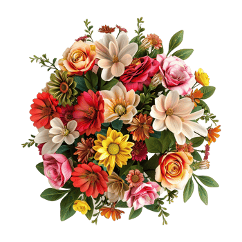 AI generated Bouquet of flowers isolated on transparent background png